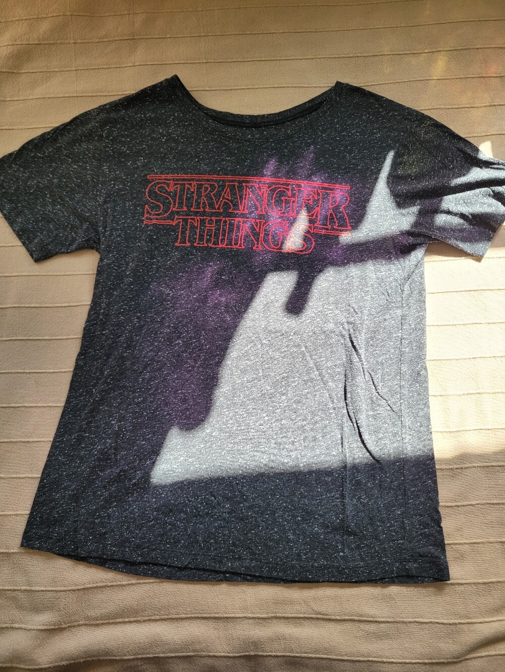 Men's Stranger Things Graphic Tee - Grey with Red Logo